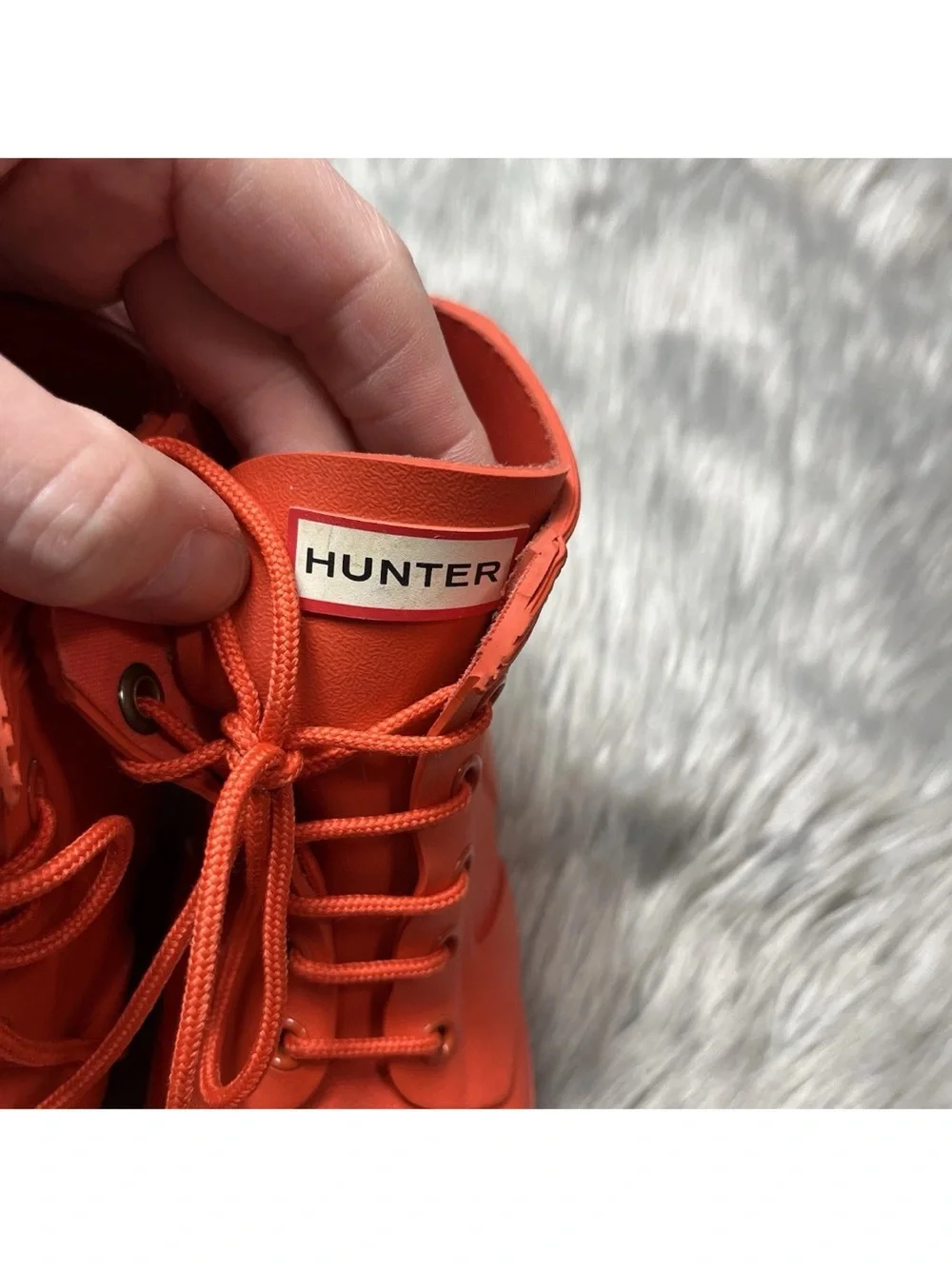 Hunter Toddler Lace Up Rain Boots Orange Size 8B/9G